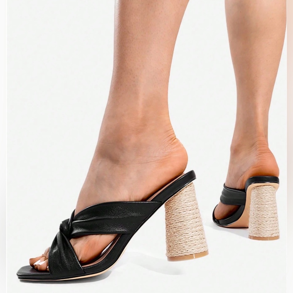 🆕 Chunky Round Heel Mule Sandals